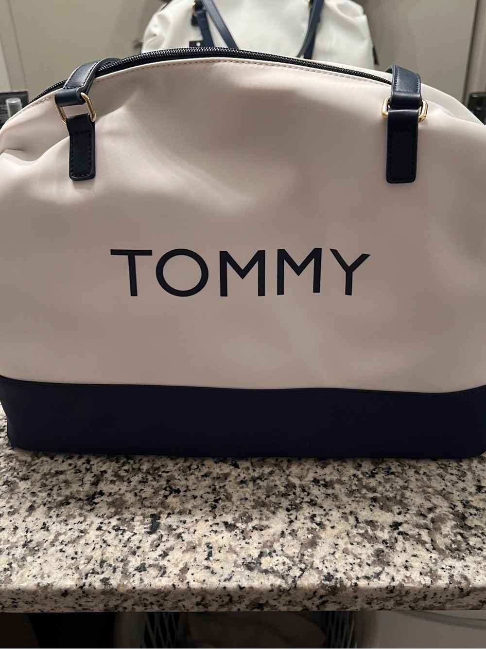 Tommy Hilfiger White & Navy Travel Duffel